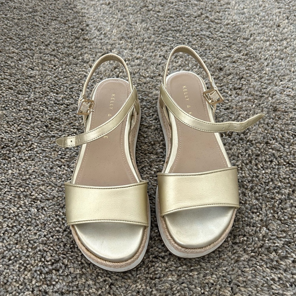 Kelly & Katie Gold Metallic Slingback Sandals